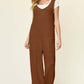 DOUBLE TAKE Full Size Texture Sleeveless Wide Leg Jumpsuit at Bella Road