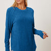 Basic Bae Ribbed Thumbhole Sleeve T-Shirt - Sky Blue