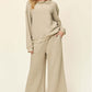 DOUBLE TAKE Full Size Texture Long Sleeve Top and Pants Set at Bella Road