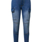 Bella Road medium wash denim skinny jeans with pockets for style and functionality, perfect for everyday wear.