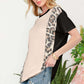 CELESTE Full Size Leopard Color Block T-Shirt at Bella Road