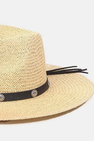 FAME Belt Strap Straw Hat at Bella Road