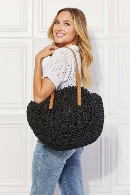 JUSTIN TAYLOR C'est La Vie Crochet Handbag in Black at Bella Road