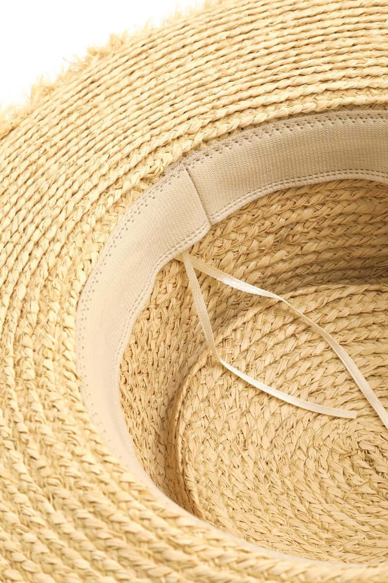 FAME Strap Wide Brim Straw Hat at Bella Road