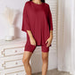 Soft Rayon Three-Quarter Sleeve Top and Shorts Set | Full Size