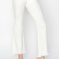 RISEN Tummy Control Crop Flare Pants with Raw Step Hem in White