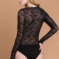 CULTURE CODE Round Neck Mesh Perspective Bodysuit at Bella Road