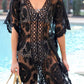 Lace V-Neck Half Sleeve Cover-Up