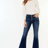 Kancan Mid Rise Button Fly Flare Jeans - Medium