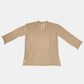 Tan Bella Road V-Neck Long Sleeve Sweater with distressed design and ribbed texture, perfect for stylish and cozy fall outfits.