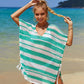 BELLA ROAD Tassel Openwork Striped V-Neck Cover Up at Bella Road