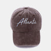 Washed ATLANTA Embroidered Baseball Cap - Atlanta Brown