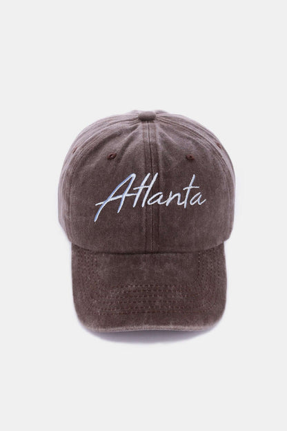 Washed ATLANTA Embroidered Baseball Cap