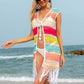 Fringe Color Block Sleeveless Cover Up