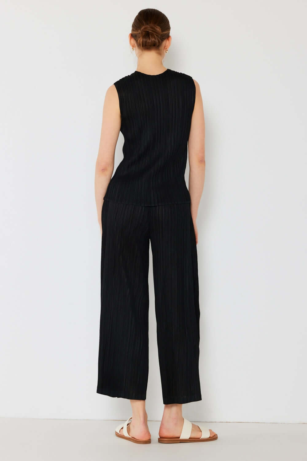 MARINA WEST SWIM Pleated Wide-Leg Pants with Side Pleat Detail at Bella Road