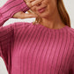 Ribbed Thumbhole Sleeve T-Shirt