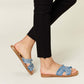 FOREVER LINK Raw Trim Denim H-Band Flat Sandals at Bella Road