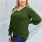 V-Neck Lantern Sleeve Top