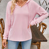 Drawstring Dropped Shoulder Long Sleeve Hoodie - Blush Pink