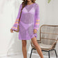 BELLA ROAD Openwork Contrast Long Sleeve Cover-Up at Bella Road