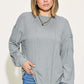 Ribbed Round Neck Long Sleeve T-Shirt