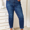 Judy Blue High Waist Released Hem Slit Jeans | Full Size - Dark