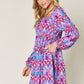 DOUBLE TAKE Full Size Printed Long Sleeve Dress at Bella Road