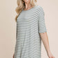 BOMBOM Striped Round Neck T-Shirt at Bella Road