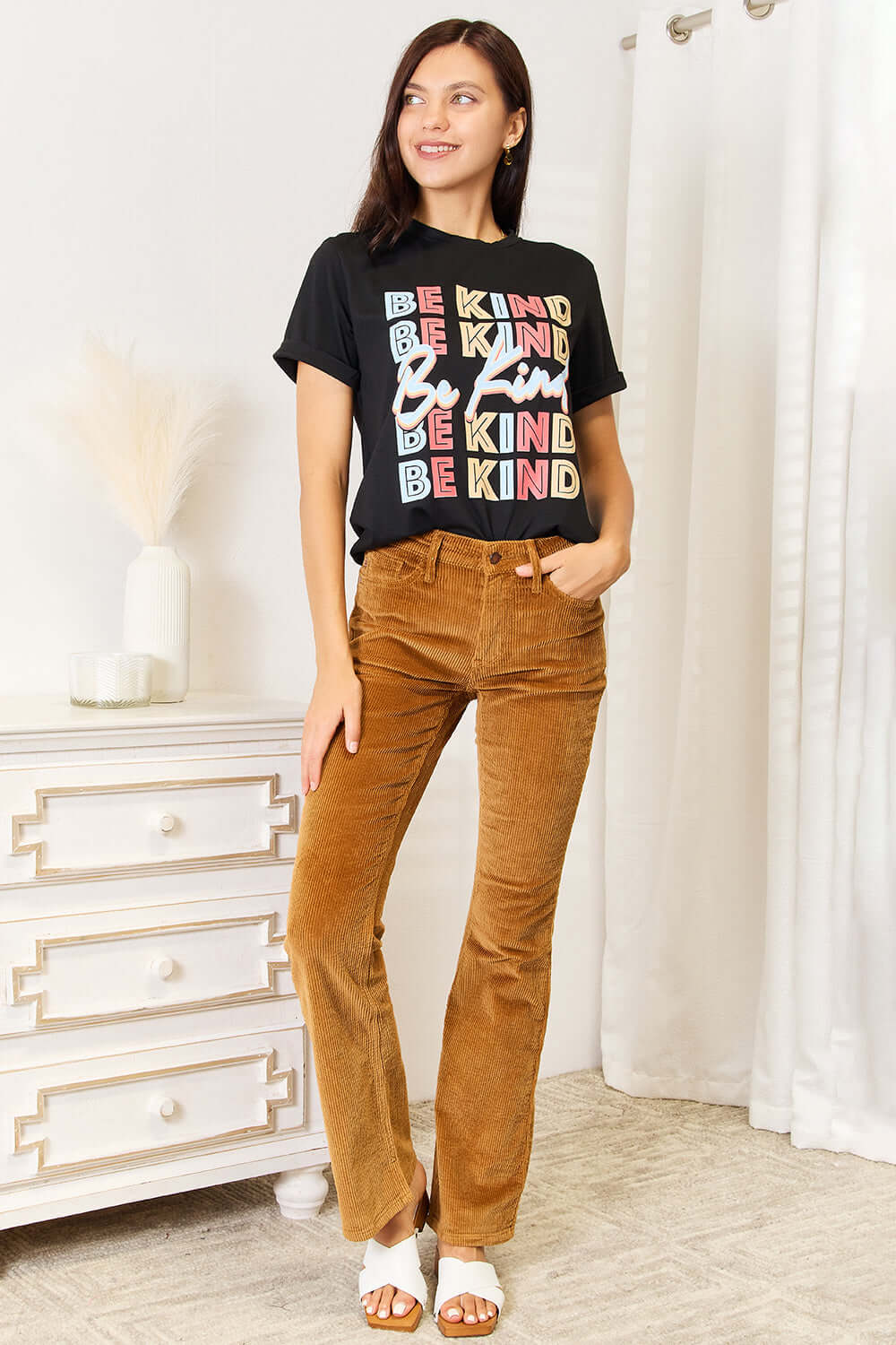 SIMPLY LOVE BE KIND Graphic Round Neck T-Shirt at Bella Road