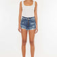 KANCAN Distressed Button Fly Denim Shorts at Bella Road