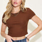 BASIC BAE Full Size Ribbed Round Neck Short Sleeve T-Shirt at Bella Road