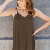 Lace Trim V-Neck Cami | Full Size - Coffee Brown