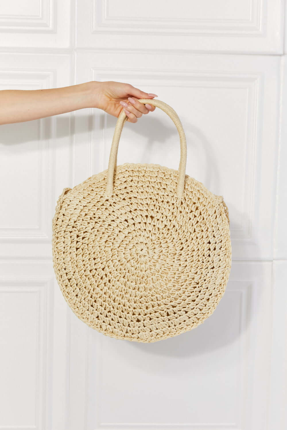 JUSTIN TAYLOR Beach Date Straw Rattan Handbag in Ivory at Bella Road