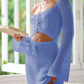 BELLA ROAD Cutout Lace-Up Long Sleeve Cover Up at Bella Road