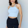 Everyday Staple Soft Modal Short Strap Ribbed Tank Top in Blue - Light Blue