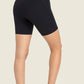 Millennia Seamless High-Rise Biker Shorts in black, showcasing a smooth, supportive wide waistband and stylish fit.