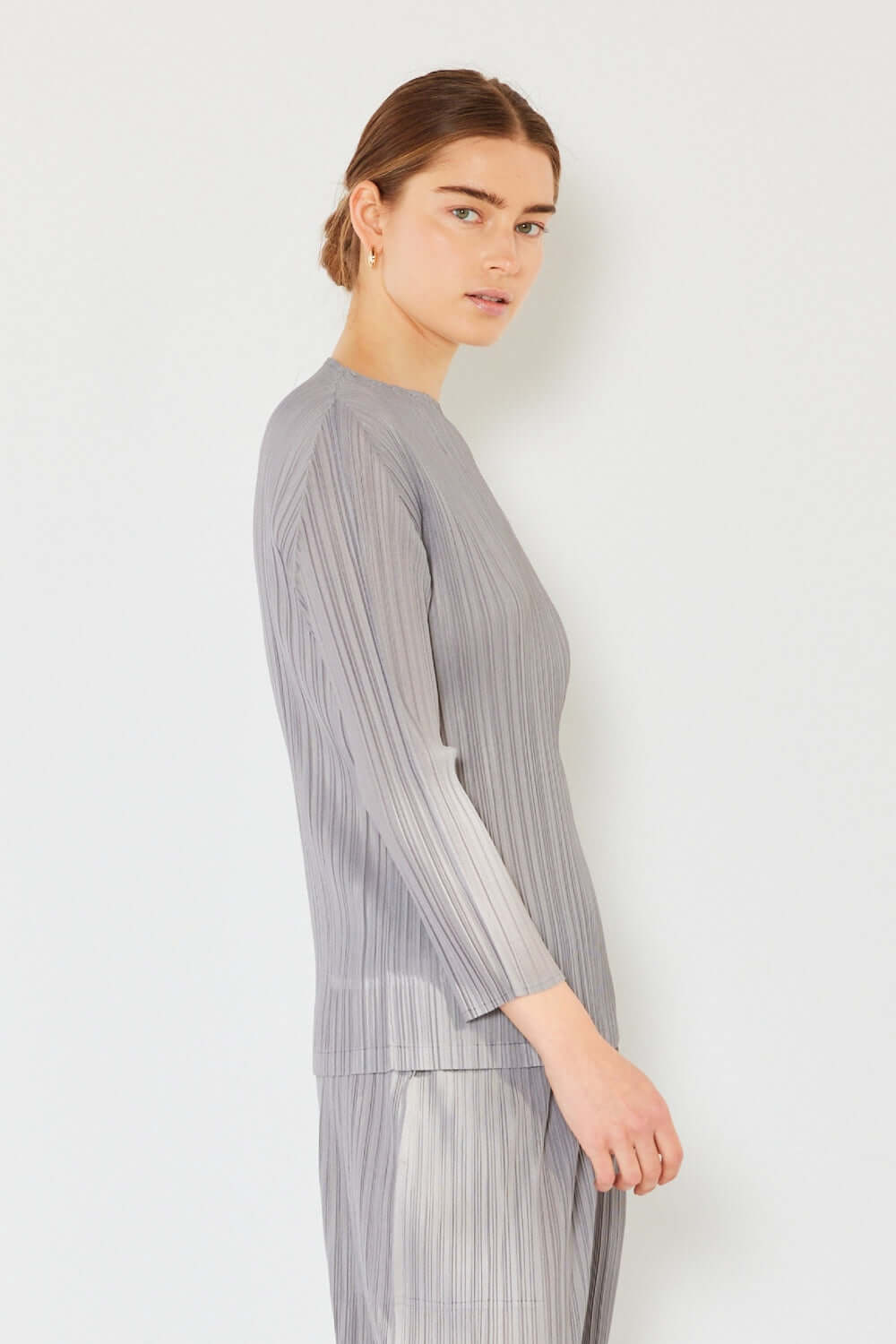 MARINA WEST SWIM Pleated Long Sleeve Boatneck Top at Bella Road