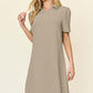 DOUBLE TAKE Full Size Texture Collared Neck Short Sleeve Dress at Bella Road