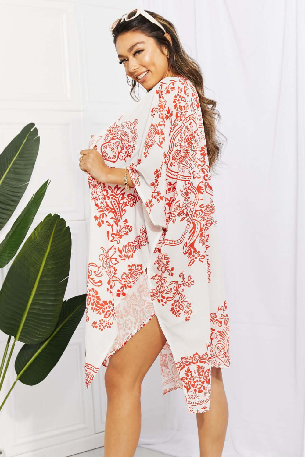 BELLA ROAD Floral Side Slit Cover Up at Bella Road