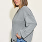 Ribbed Round Neck Long Sleeve T-Shirt