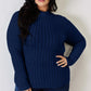 Ribbed Mock Neck Long Sleeve T-Shirt