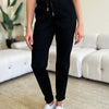 Judy Blue High Waist Double Roll Cuff Jeans - Black