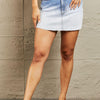 High Waisted Asymmetrical Ombre Mini Skirt - Light