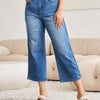 Judy Blue Braid Side Detail Wide Leg Jeans | Full Size - Medium