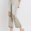 Lovervet Distressed Raw Hem Cropped Flare Jeans - Moss Green