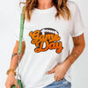 GAME DAY Round Neck Short Sleeve T-Shirt - White