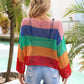 BELLA ROAD Color Block Openwork Boat Neck Cover Up at Bella Road