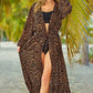 BELLA ROAD Leopard Open Front Long Sleeve Cover Up at Bella Road