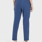 Rear view of Millennia Pocketed High Waist Active Pants in blue, featuring a comfortable waistband and sleek fit.