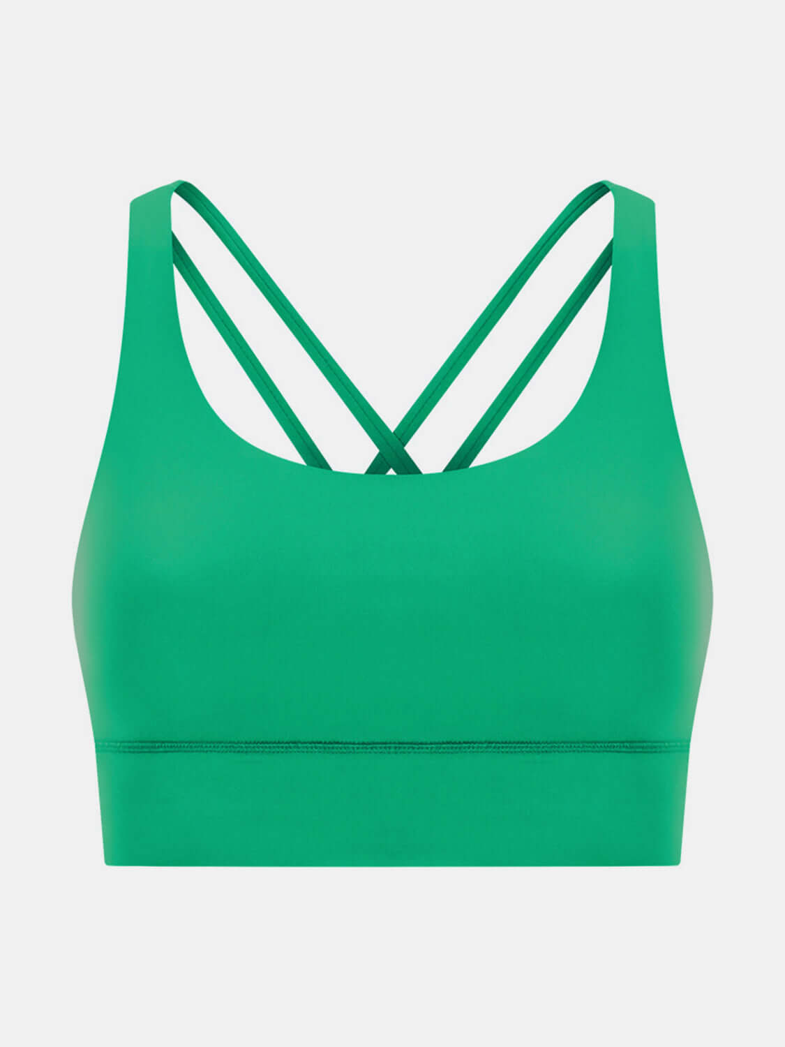 Millennia Crisscross Scoop Neck Active Tank in vibrant green, featuring stylish crisscross straps and a sleek, comfortable design.